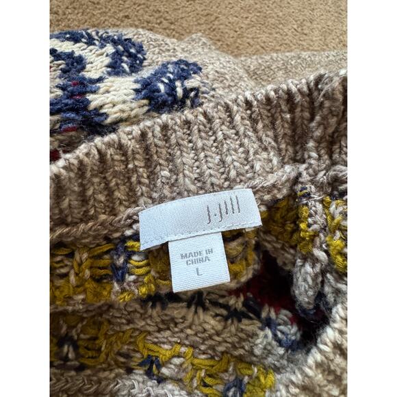 J Jill Fair Isle Nordic Ski Sweater Fisherman Core Pullover Scandinavian Cabin - Picture 2 of 7